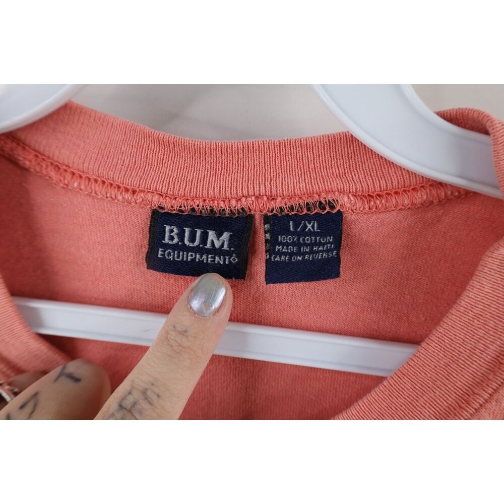 Vintage 90s Bum Equipment Womens L / XL Faded Spell Out Bum Sport Flower T-Shirt - Picture 7 of 10